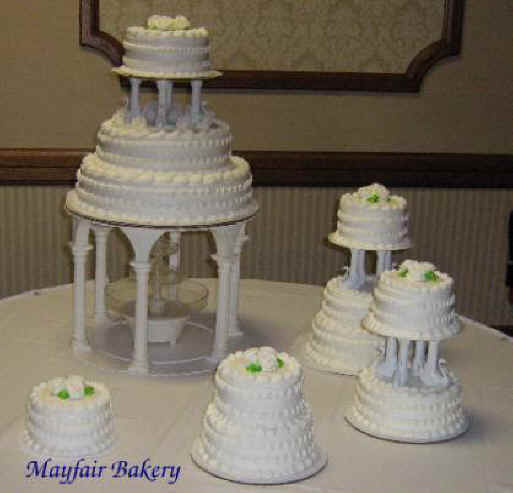 Cascading tiers with fountain set